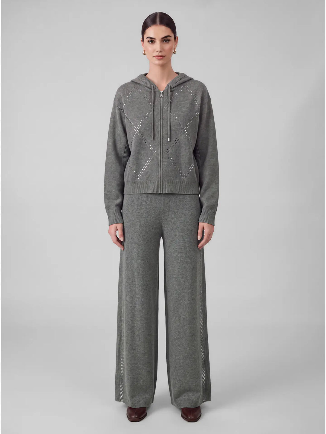 Rhinestone Knit Sweater Pants