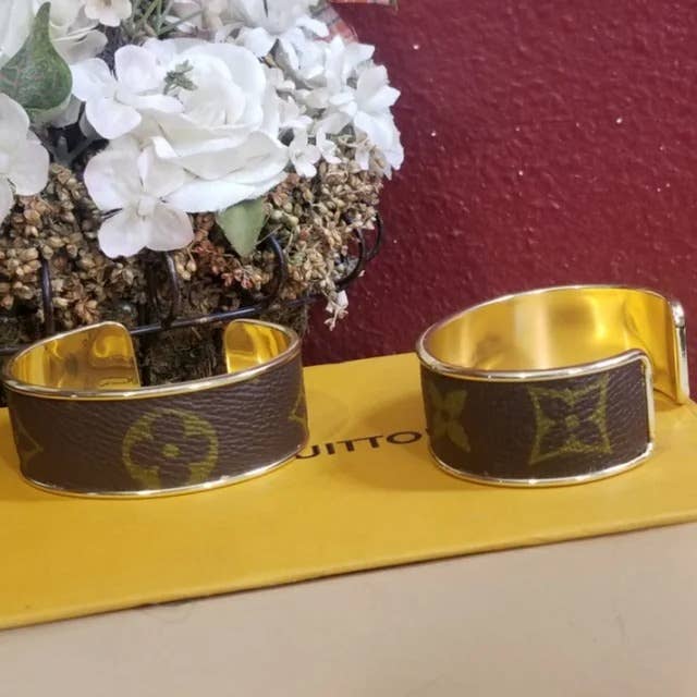 Repurposed LV Cuff Bracelet