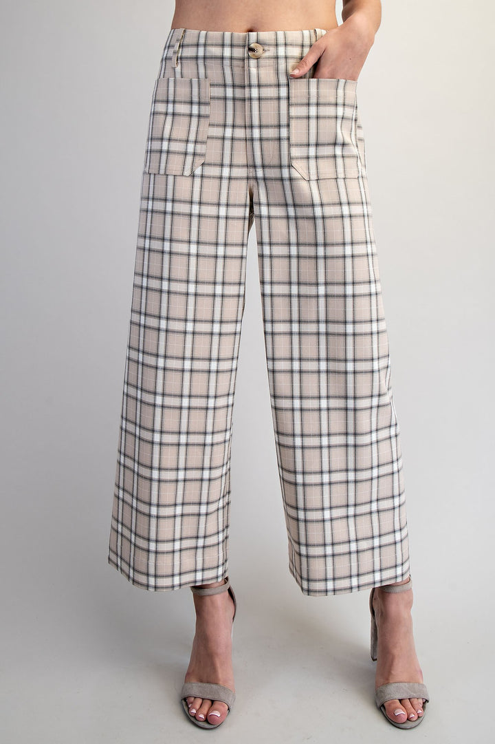 Plaid Straight Leg Pants