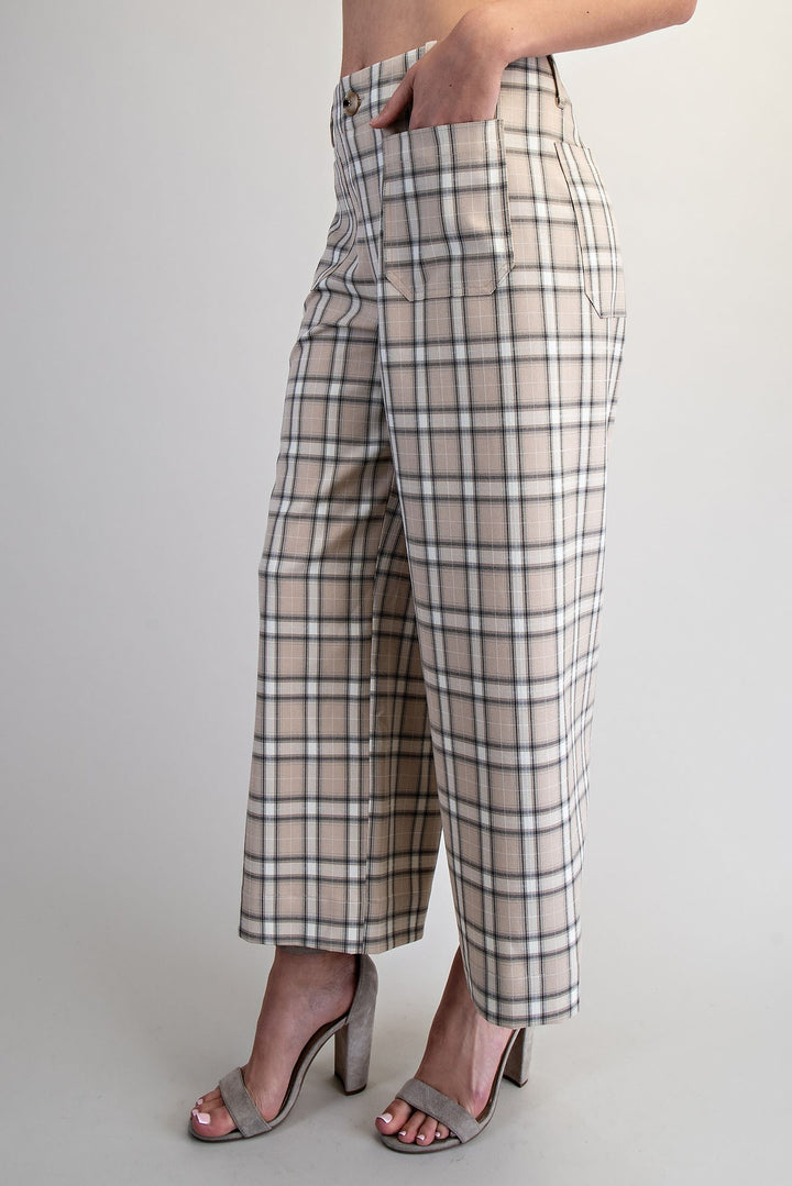 Plaid Straight Leg Pants