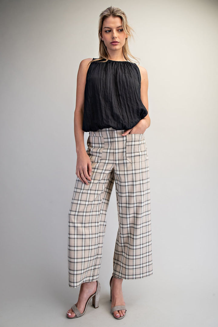 Plaid Straight Leg Pants