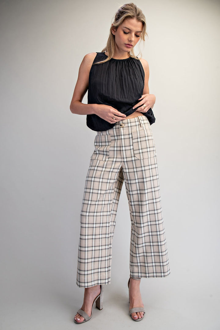 Plaid Straight Leg Pants