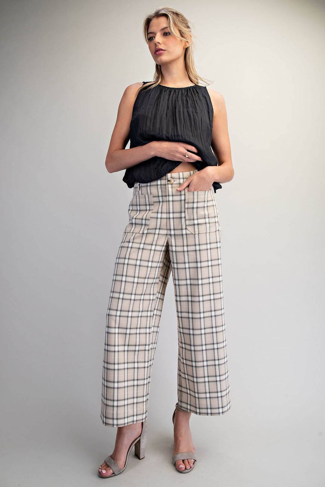 Plaid Straight Leg Pants