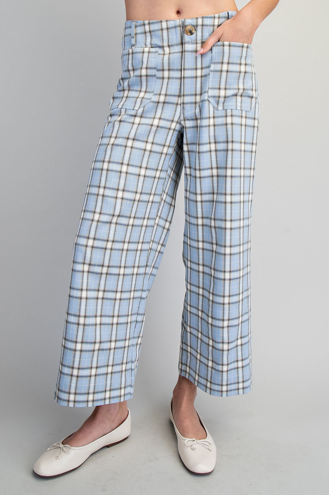 Plaid Straight Leg Pants
