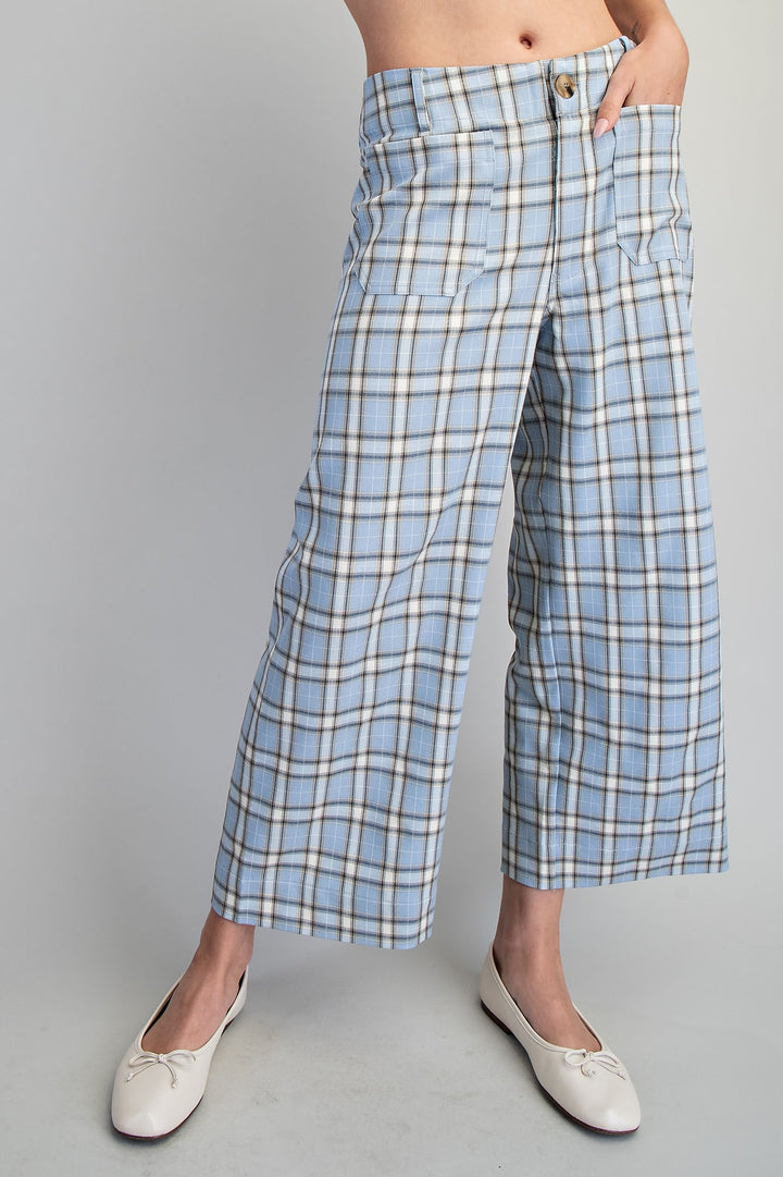 Plaid Straight Leg Pants
