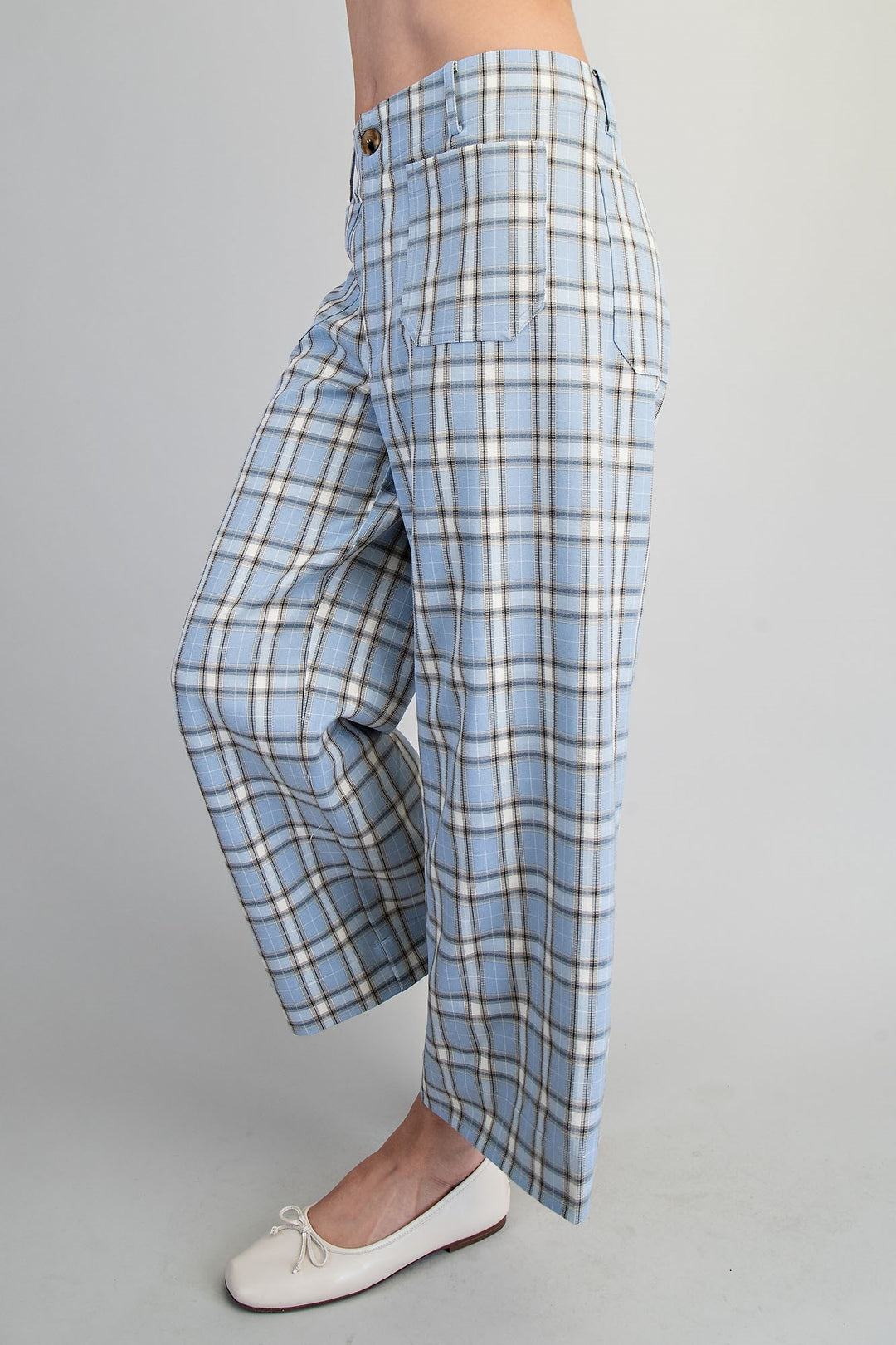 Plaid Straight Leg Pants