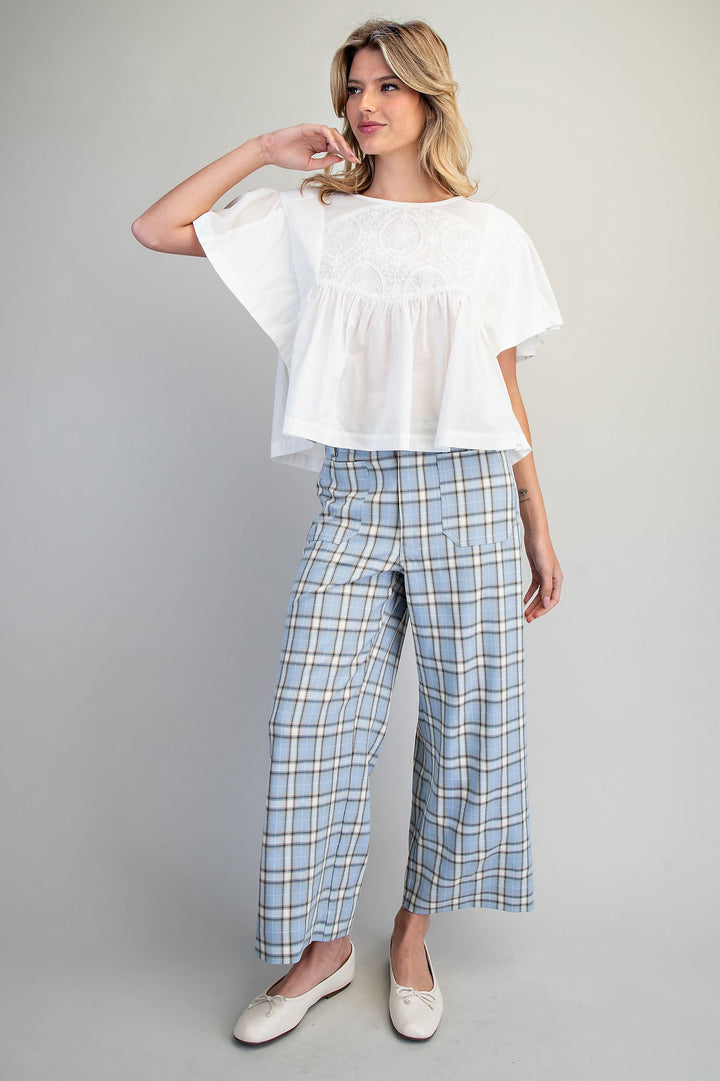 Plaid Straight Leg Pants