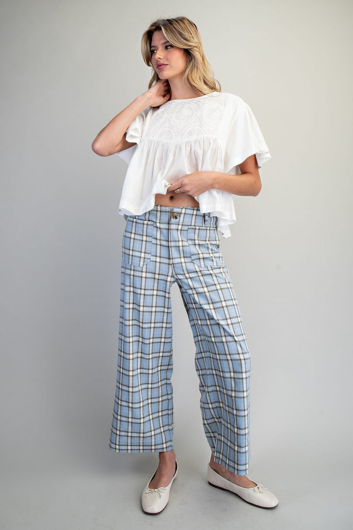 Plaid Straight Leg Pants
