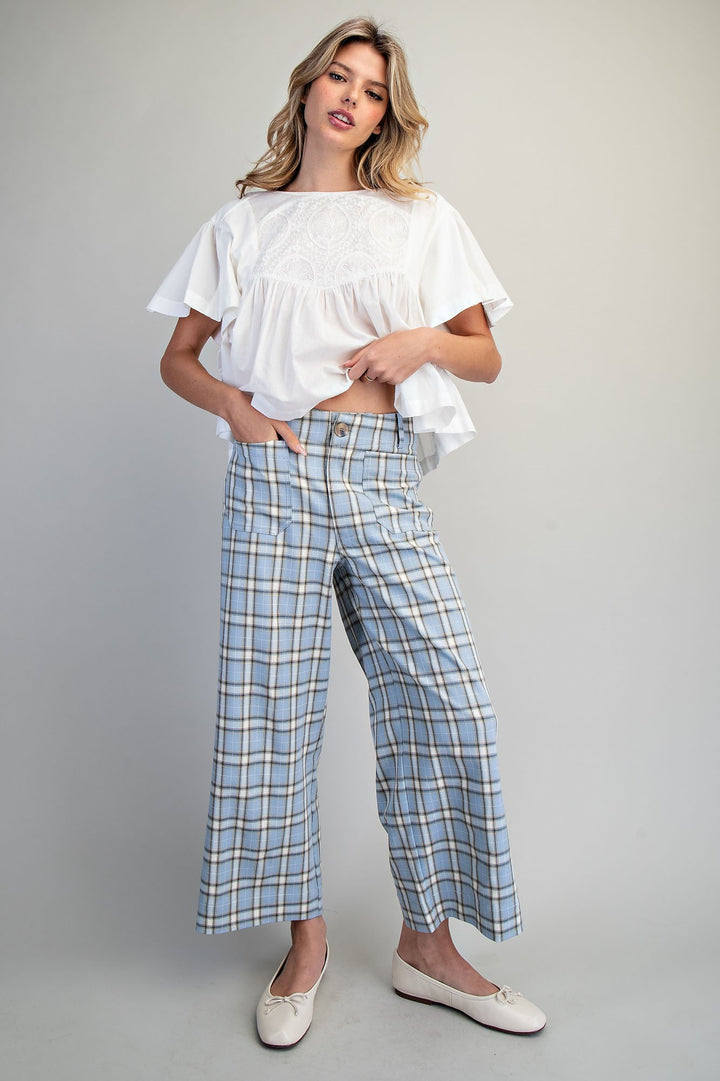 Plaid Straight Leg Pants