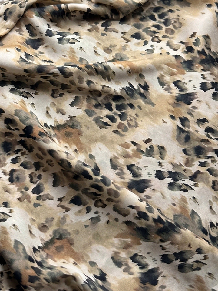 Leopard Cowl Neck Collared Blouse