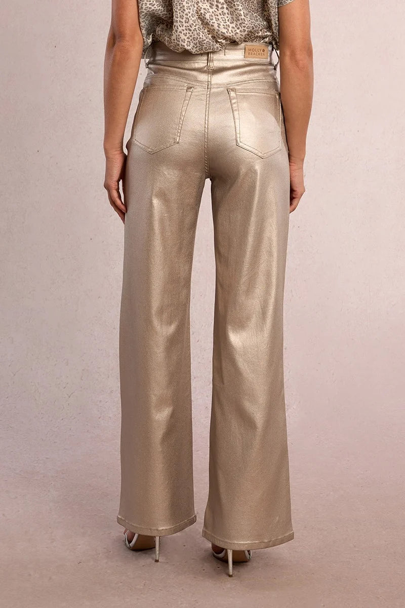 Light Gold Coated Pants