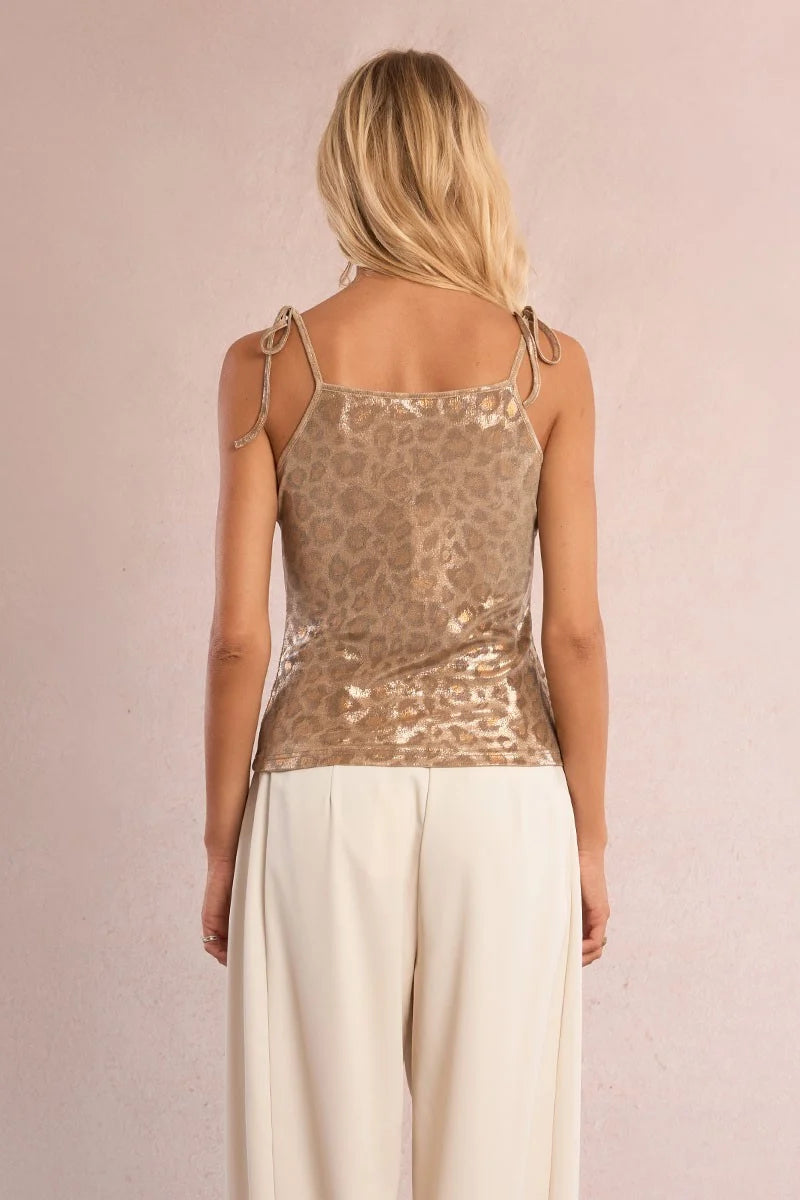 Leopard Gold Iridescent Top