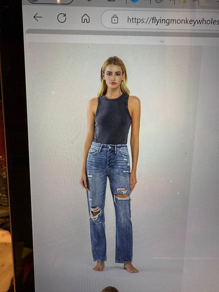 90's Vintage Slim Straight Jean