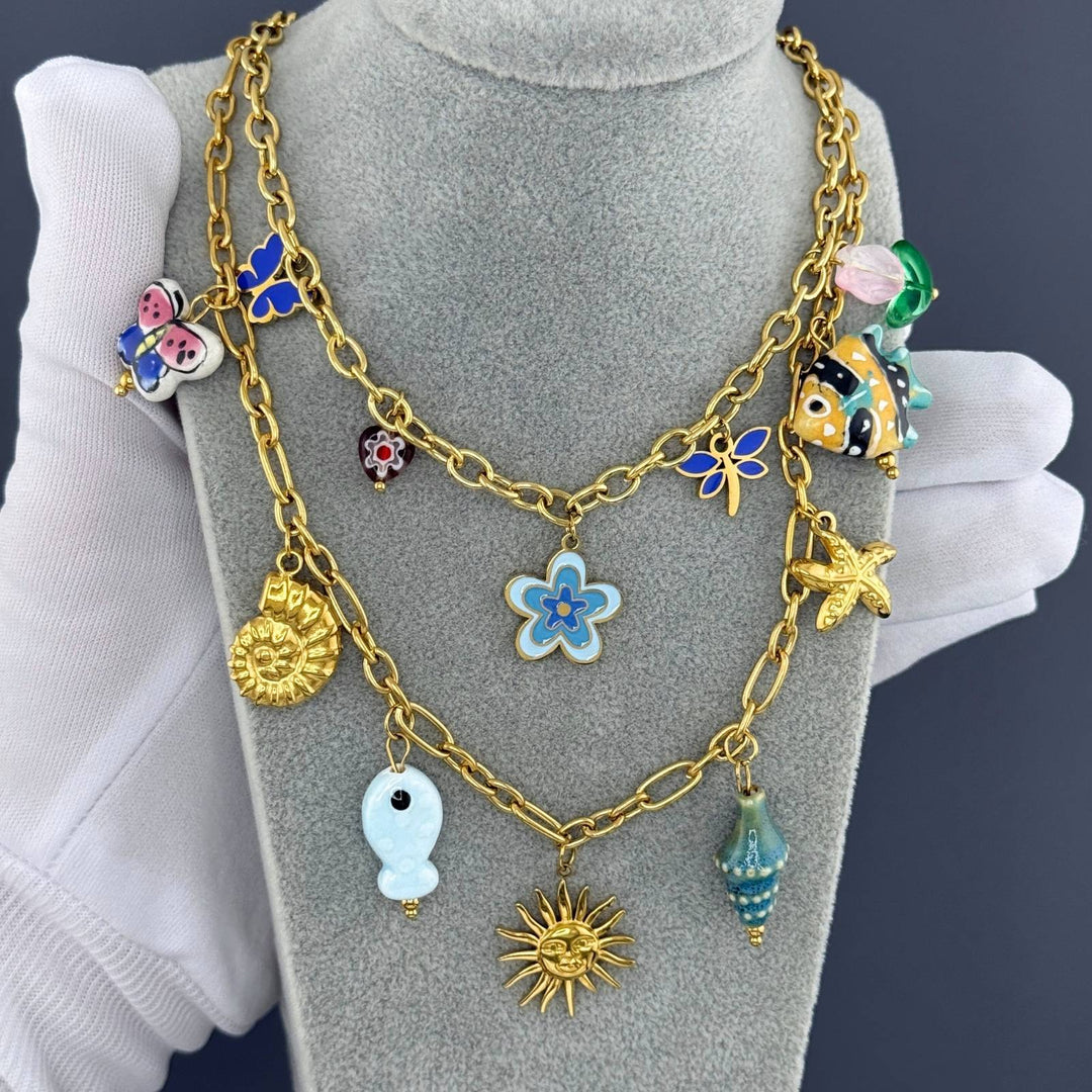 Sweet Flowers Charm Necklace