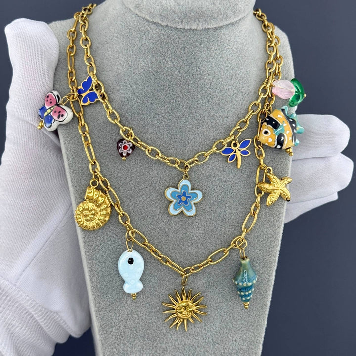 Sweet Flowers Charm Necklace