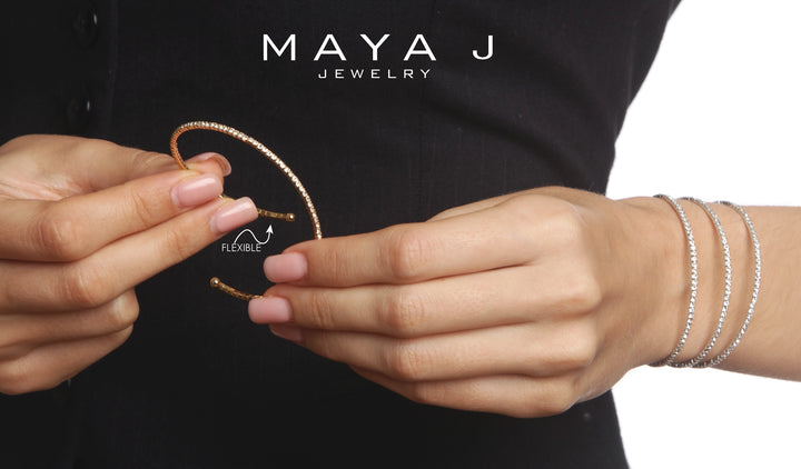 Single Fine Crystal Flexi Bracelet