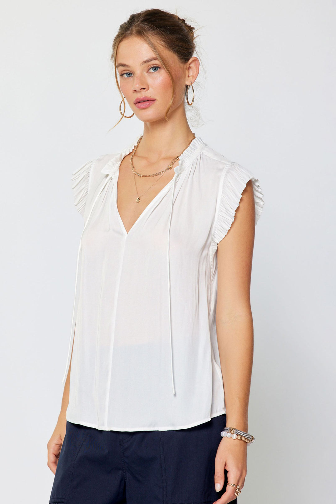 Morgan Top - Pleated Shrt Slv