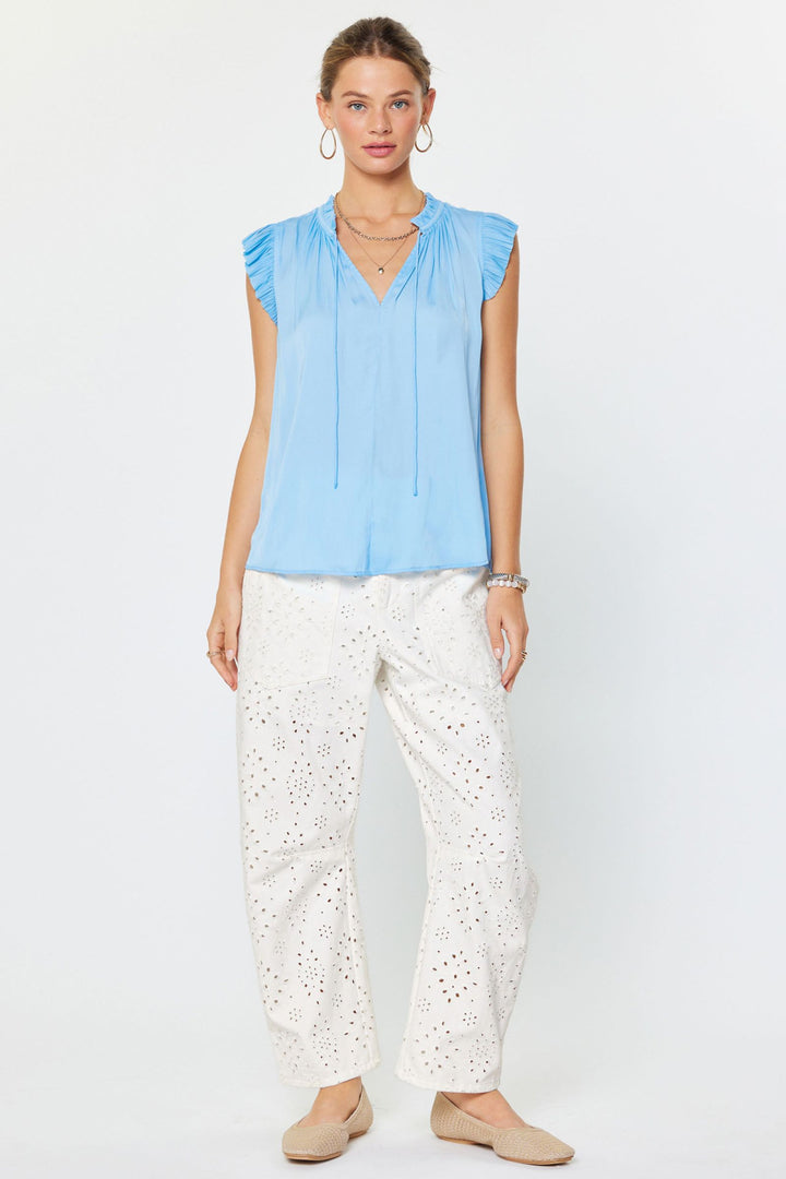 Morgan Top - Pleated Shrt Slv