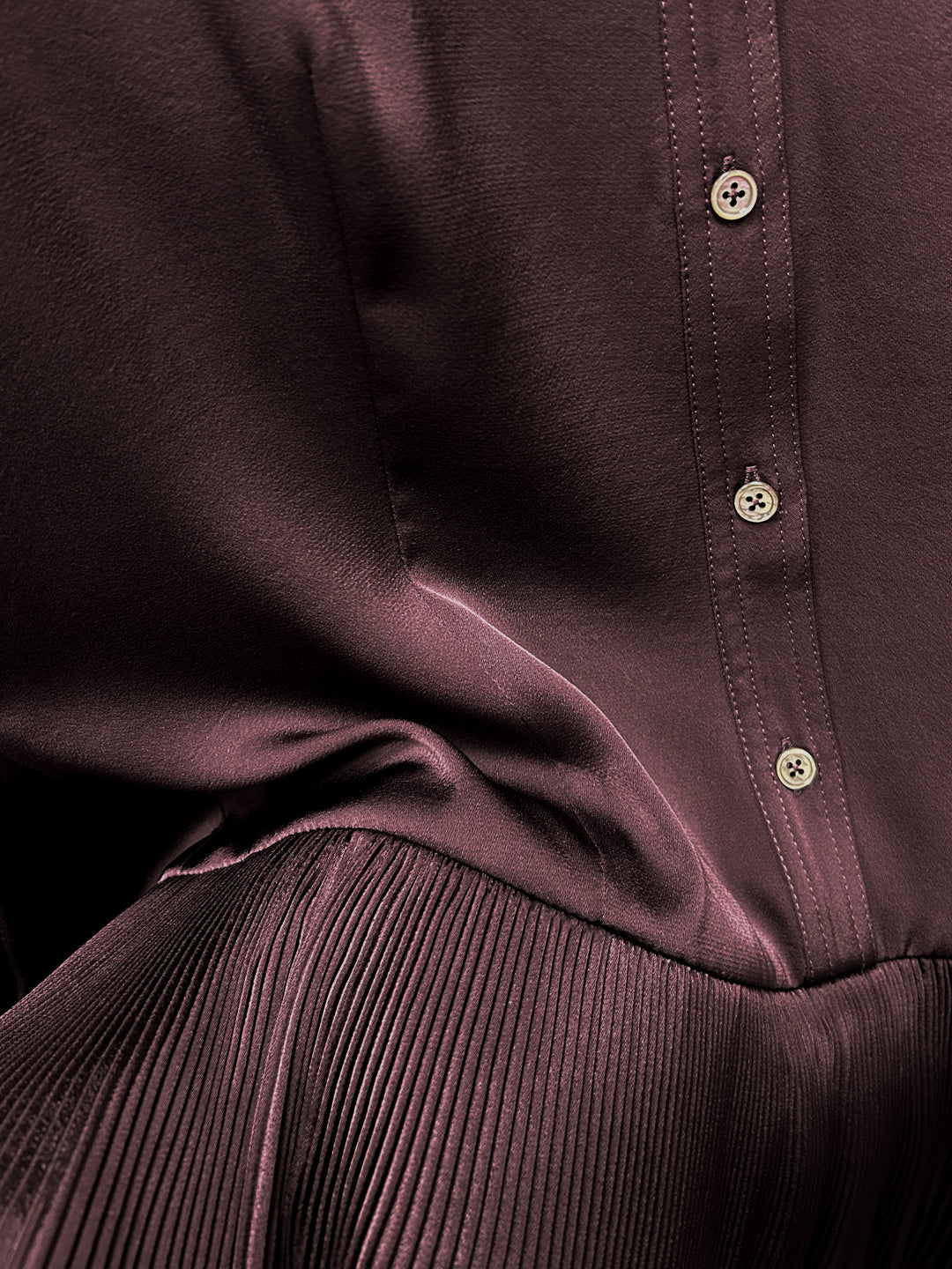 LS Pleated Skirt Shirt Dress