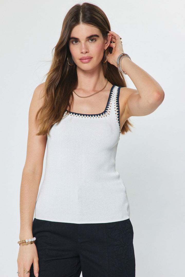 Square Neck Crochet Sweater Tank