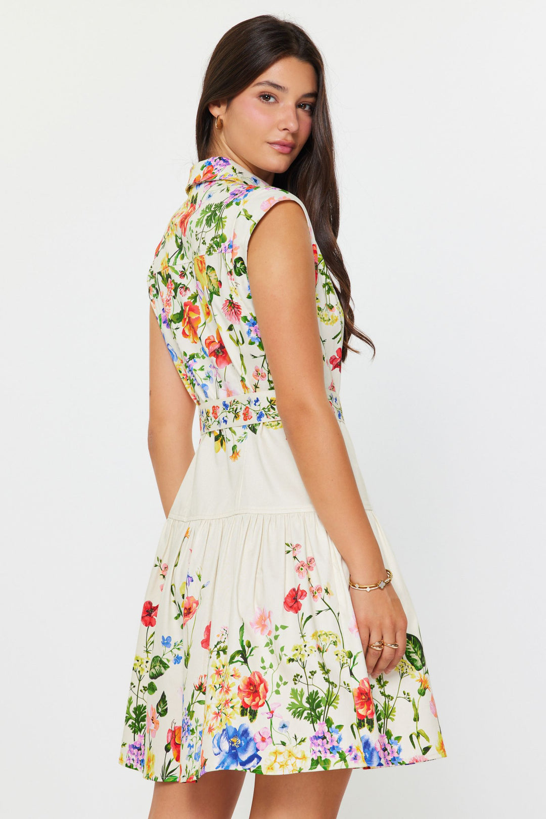 Cap Sleeve Floral Mini Dress