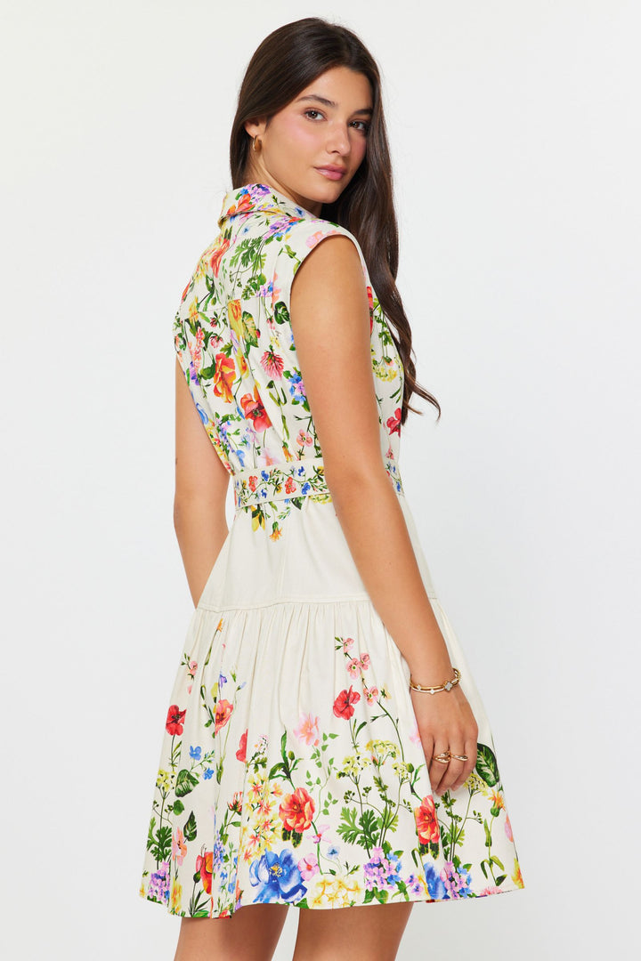 Cap Sleeve Floral Mini Dress