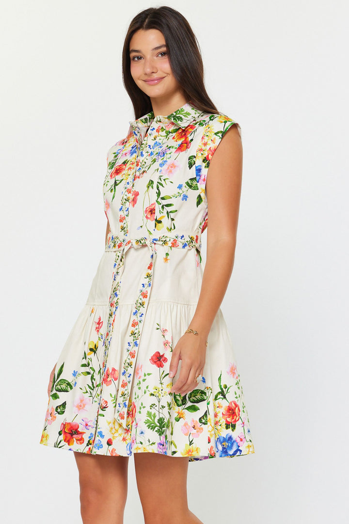 Cap Sleeve Floral Mini Dress