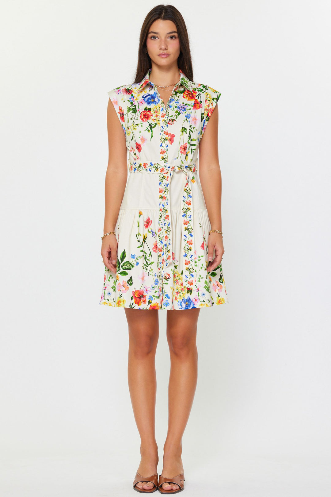 Cap Sleeve Floral Mini Dress