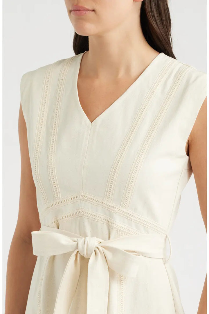 Stitch Tie Waist Midi Dress