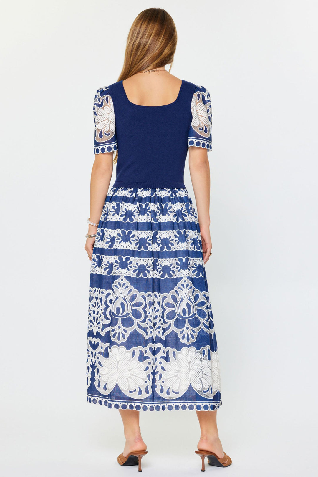 European Cobalt Lace Dress