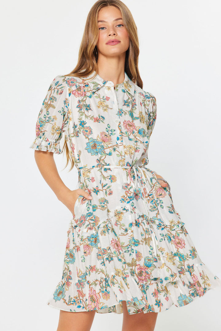 Botanical Floral Short Slv Dress