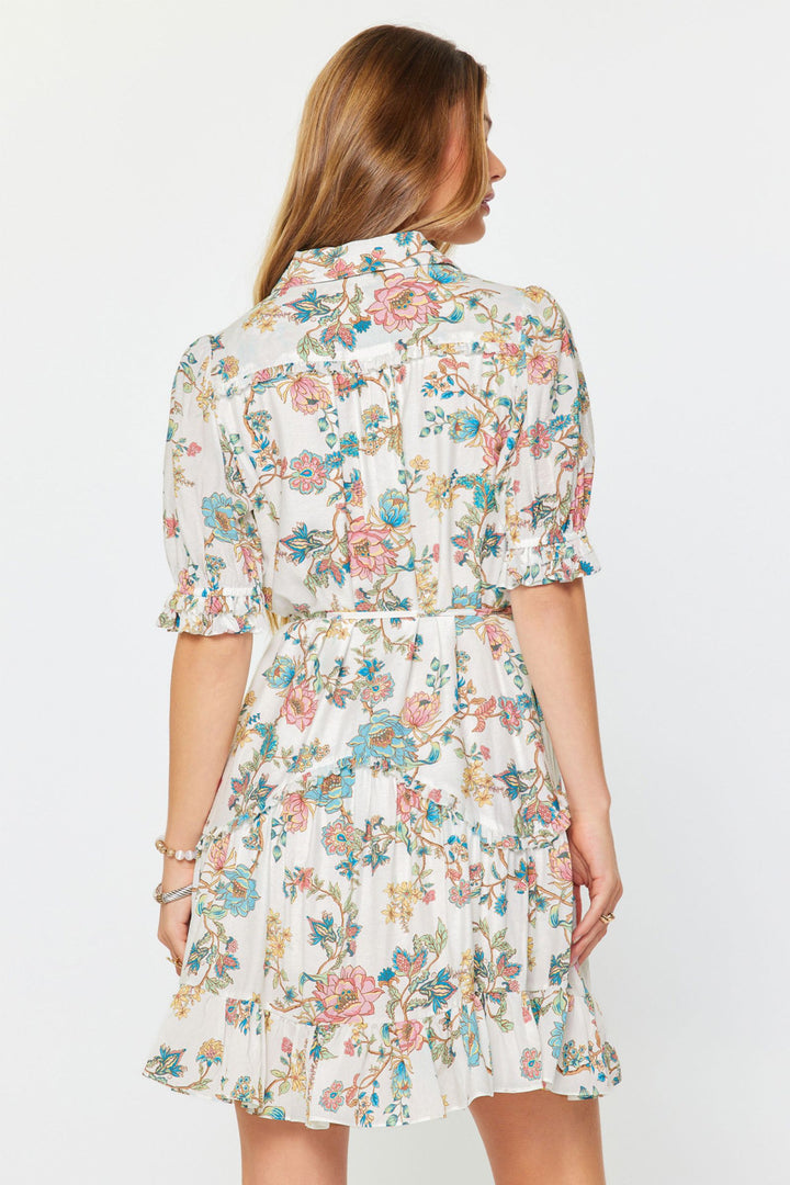 Botanical Floral Short Slv Dress