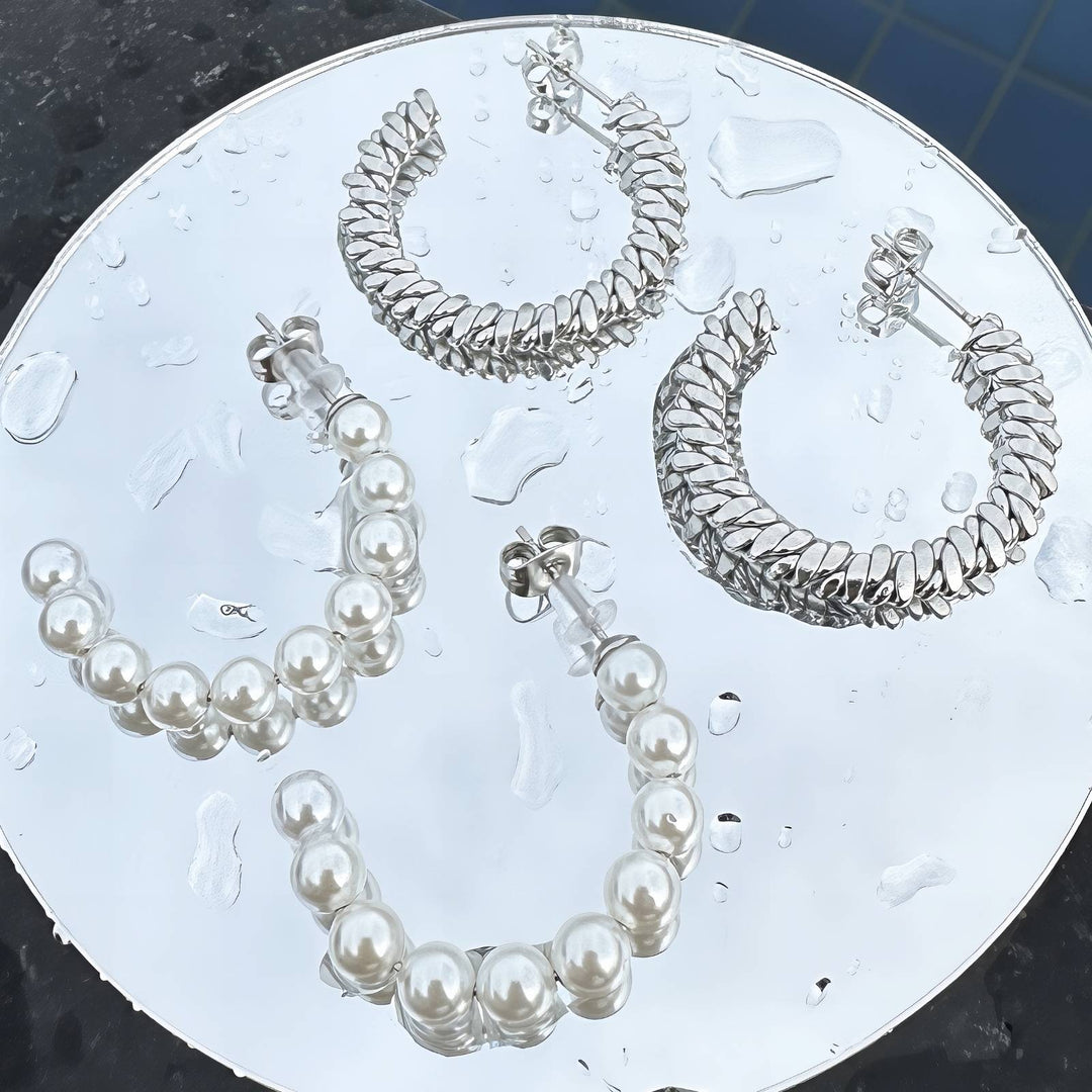 CoCo Faux Pearl Hoops