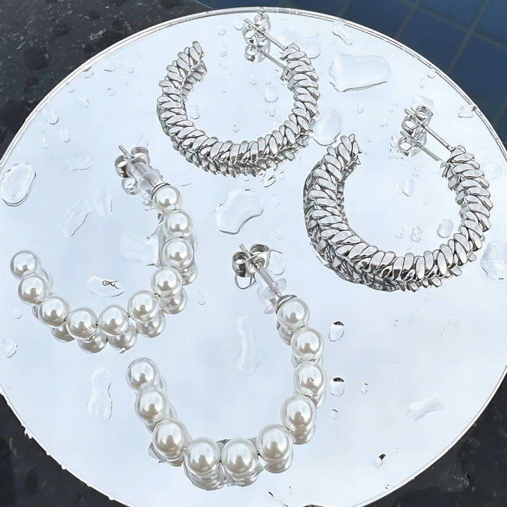 CoCo Faux Pearl Hoops