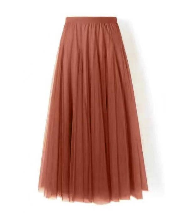 Flowy Pleated Tulle Skirt