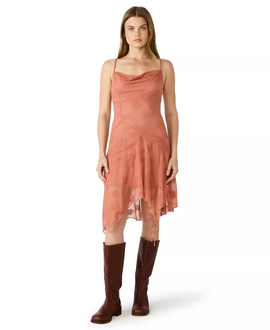 CORINA LACE DRESS - CANYON ROSE