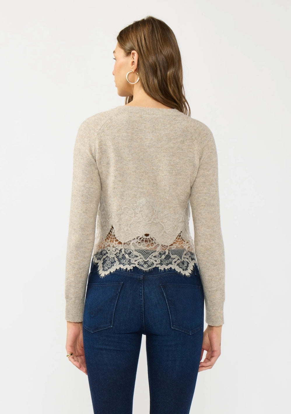 Lace Trim Button Front Cardigan