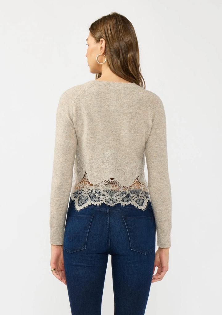 Lace Trim Button Front Cardigan