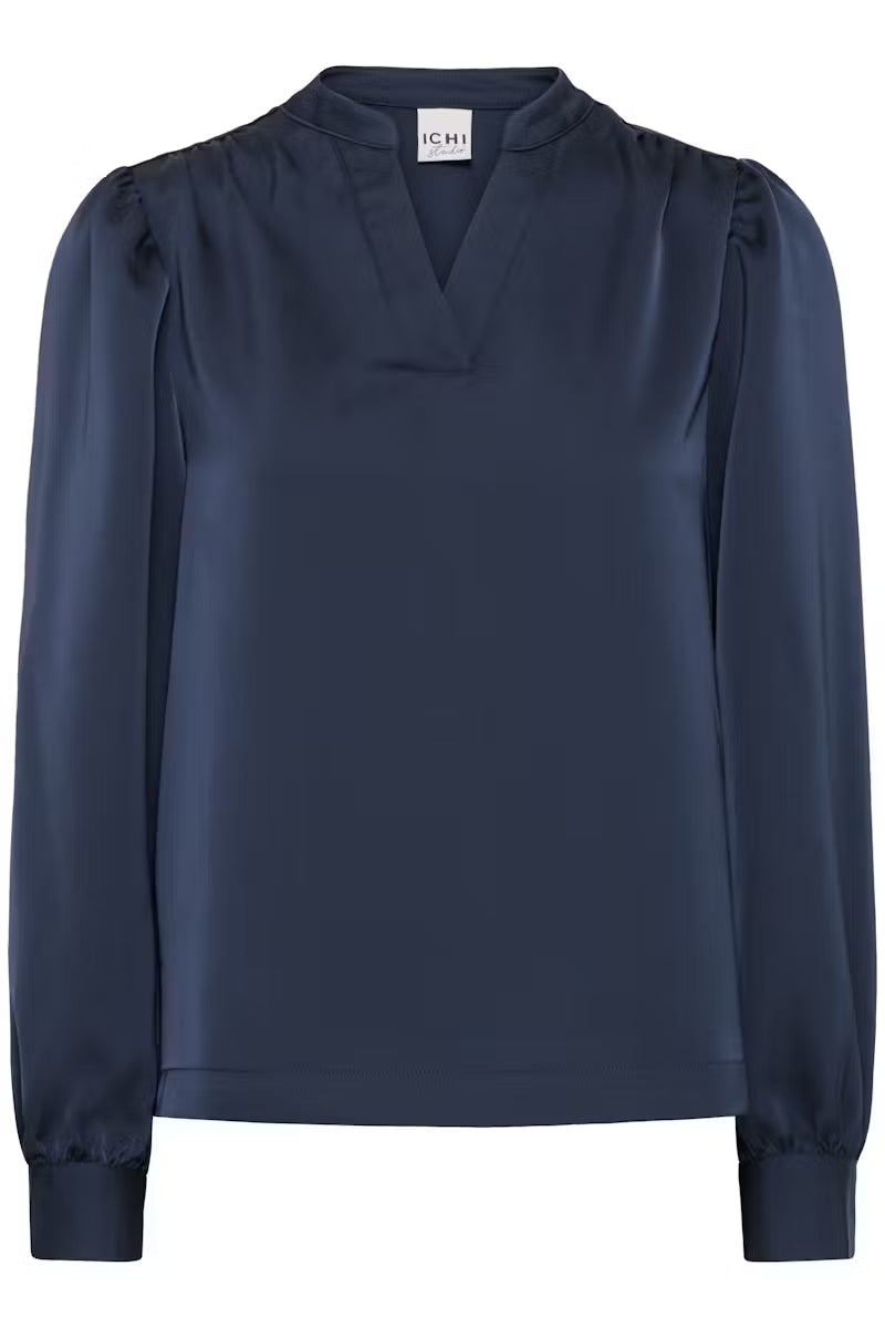 ICHI V-Neck Satin Blouse