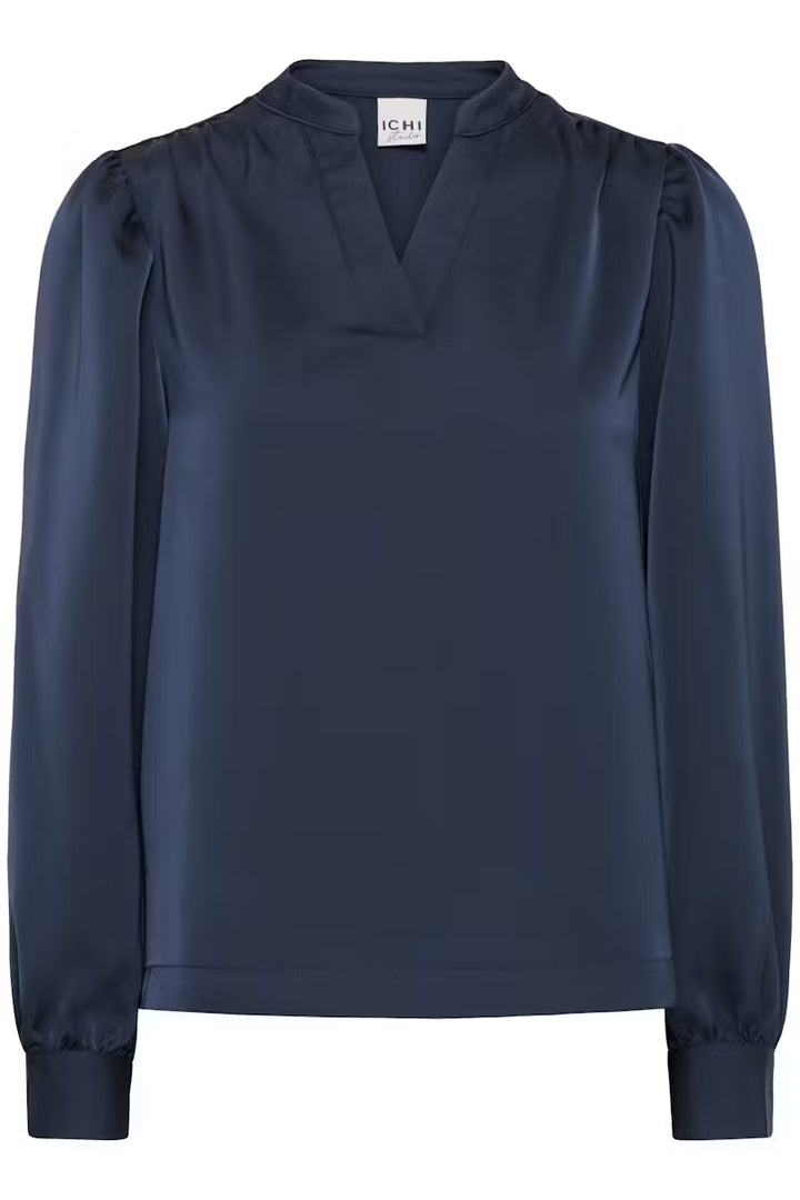 ICHI V-Neck Satin Blouse
