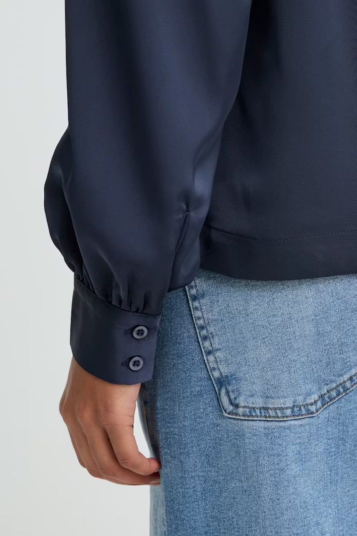 ICHI V-Neck Satin Blouse