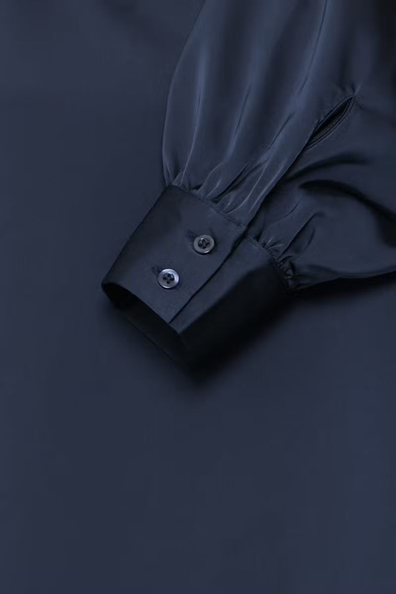 ICHI V-Neck Satin Blouse