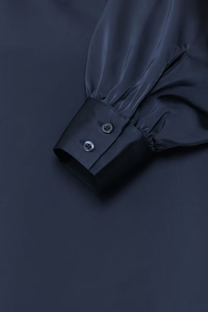 ICHI V-Neck Satin Blouse
