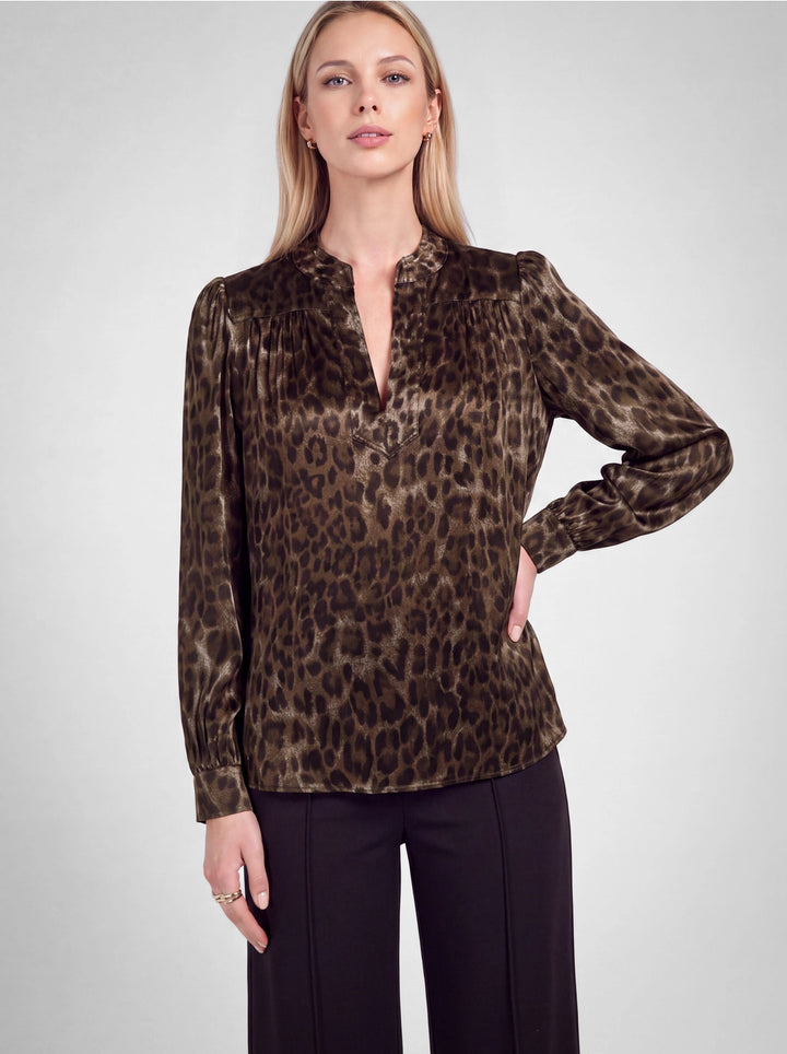 Leopard Printed LSlv Blouse