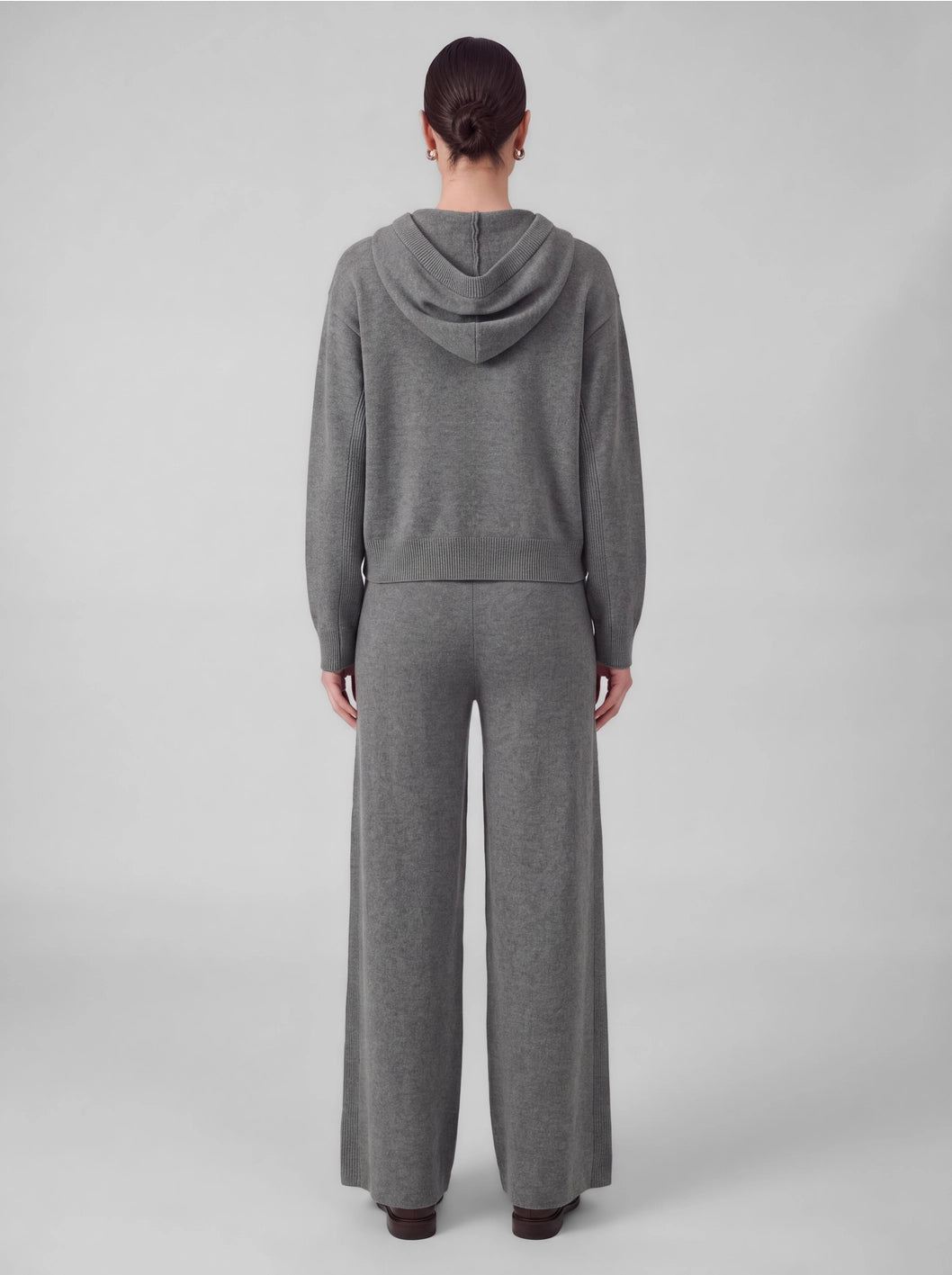Rhinestone Knit Sweater Hoodie Zip-Up