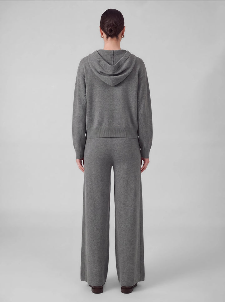 Rhinestone Knit Sweater Hoodie Zip-Up