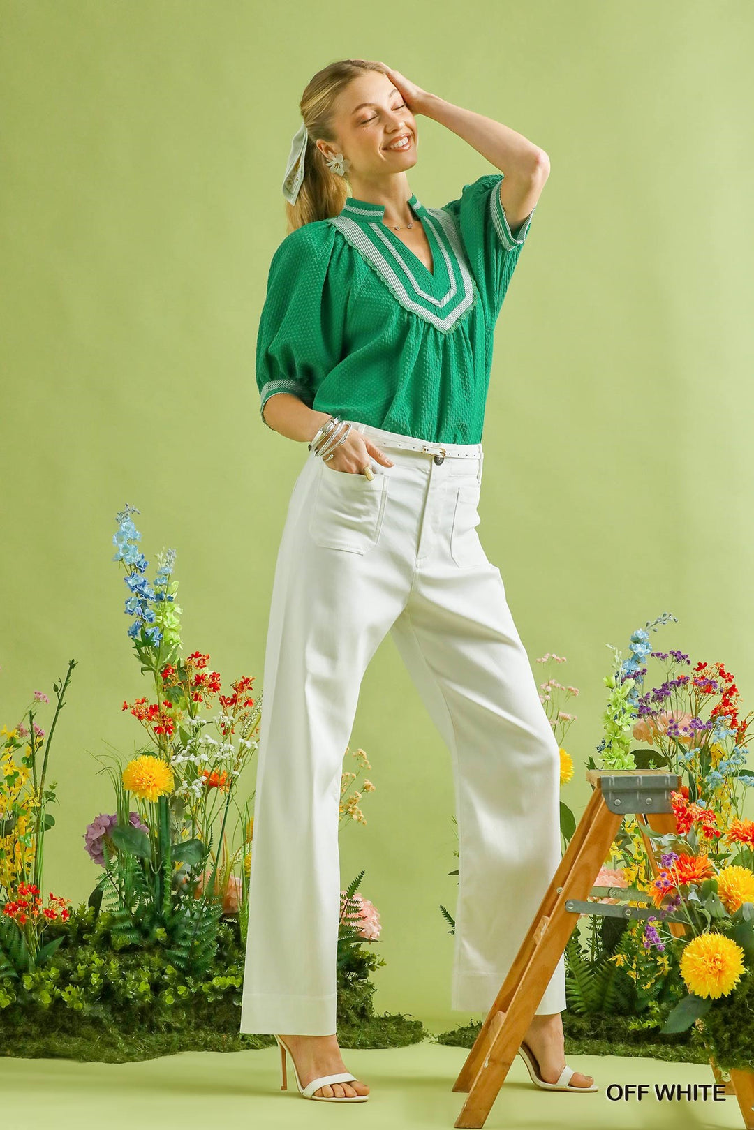 Twill Trouser Pant - Off White