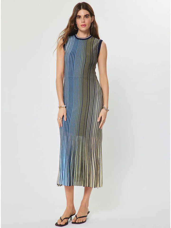 Gradation Stripe Knit Sweater Dress