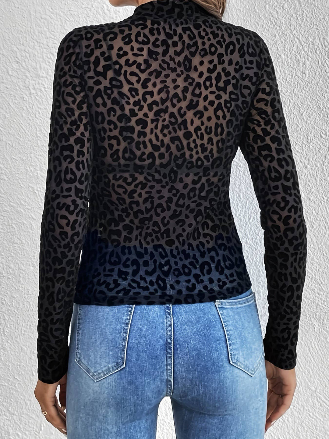 Leopard Mesh Top