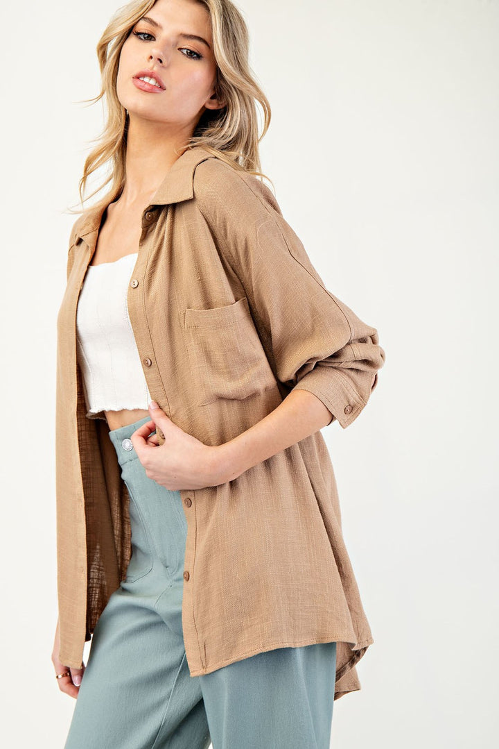 Linen Button Down Top